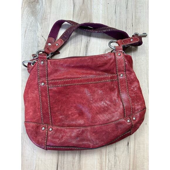 Fossil vintage leather satchel red - Picture 5 of 8